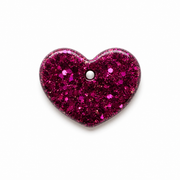 Hondentag roze glitter hart