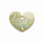 Hondentag wit glitter hart