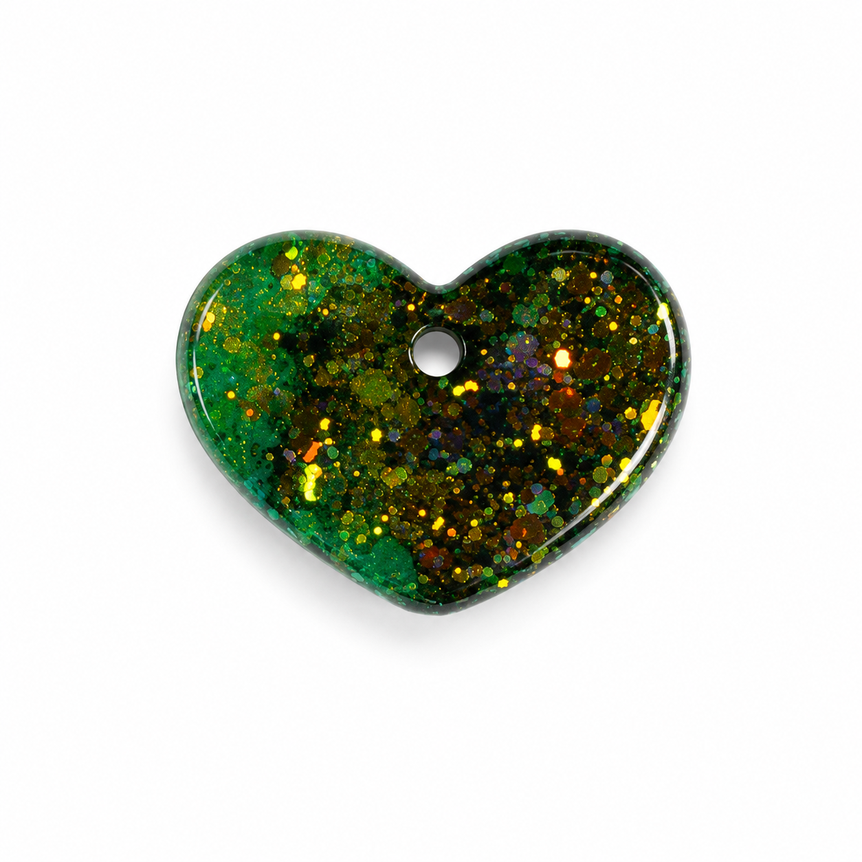 Hondentag zwart groen glitter hart
