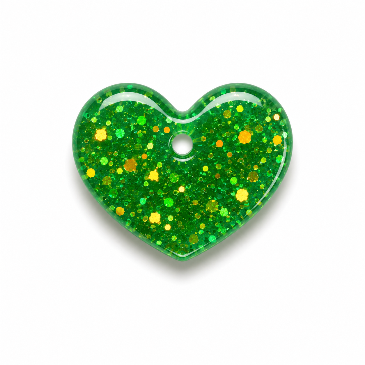 Hondentag groen glitters hart