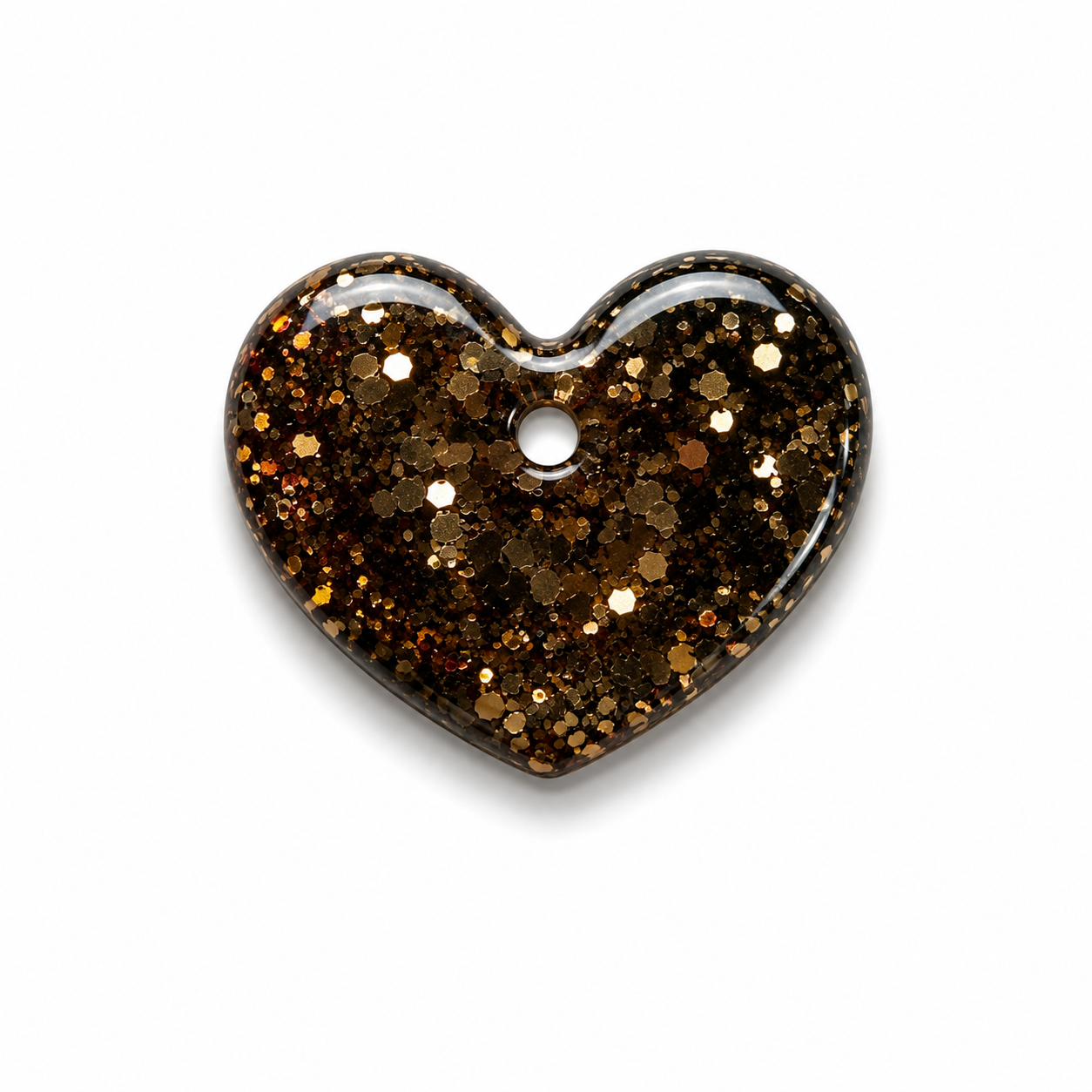 Hondentag zwart met glitter hart