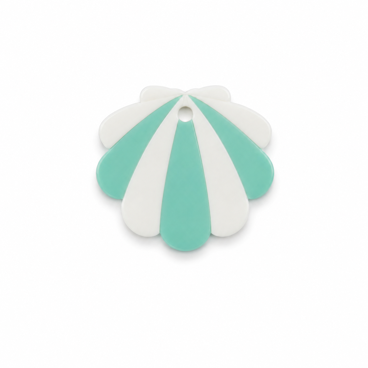 Hondentag mint wit schelp