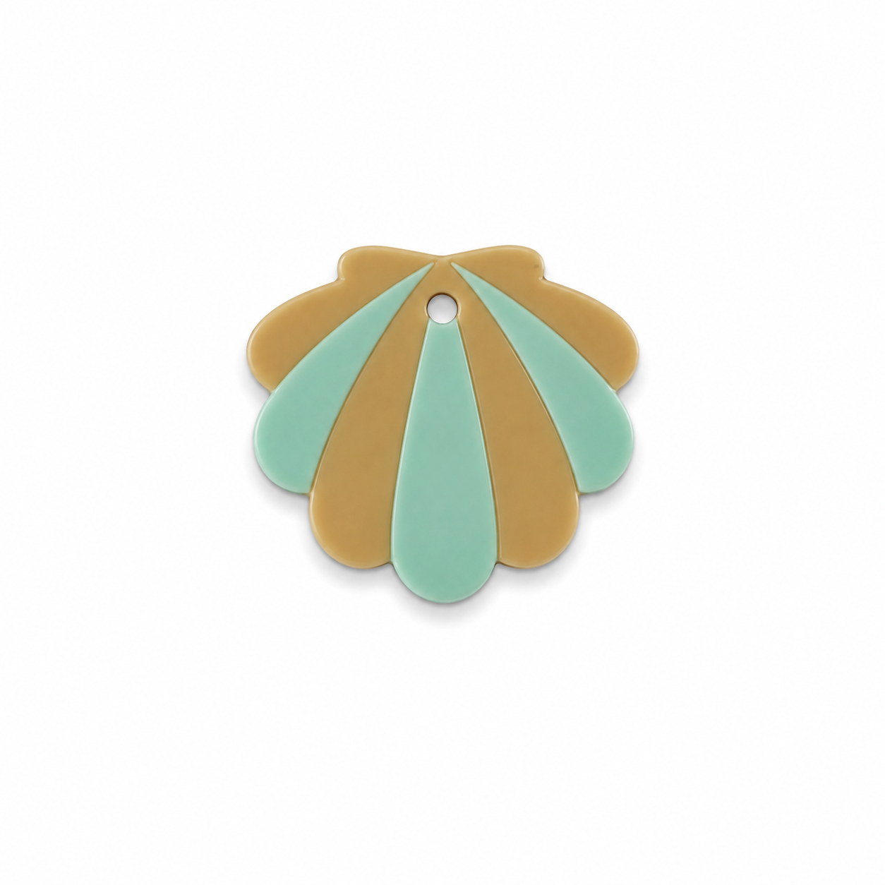 Hondentag mint beige schelp MINI