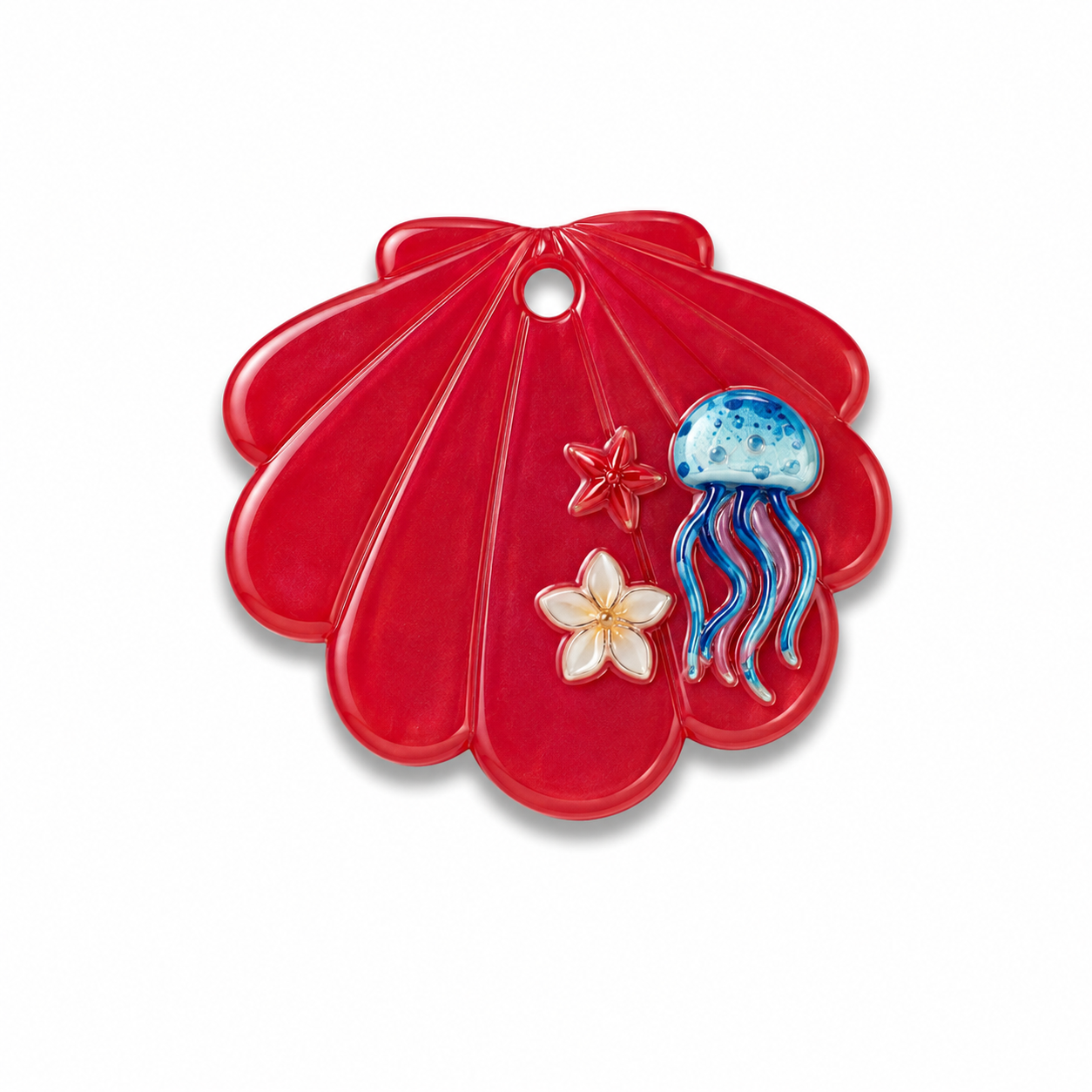 Hondentag roze schelp