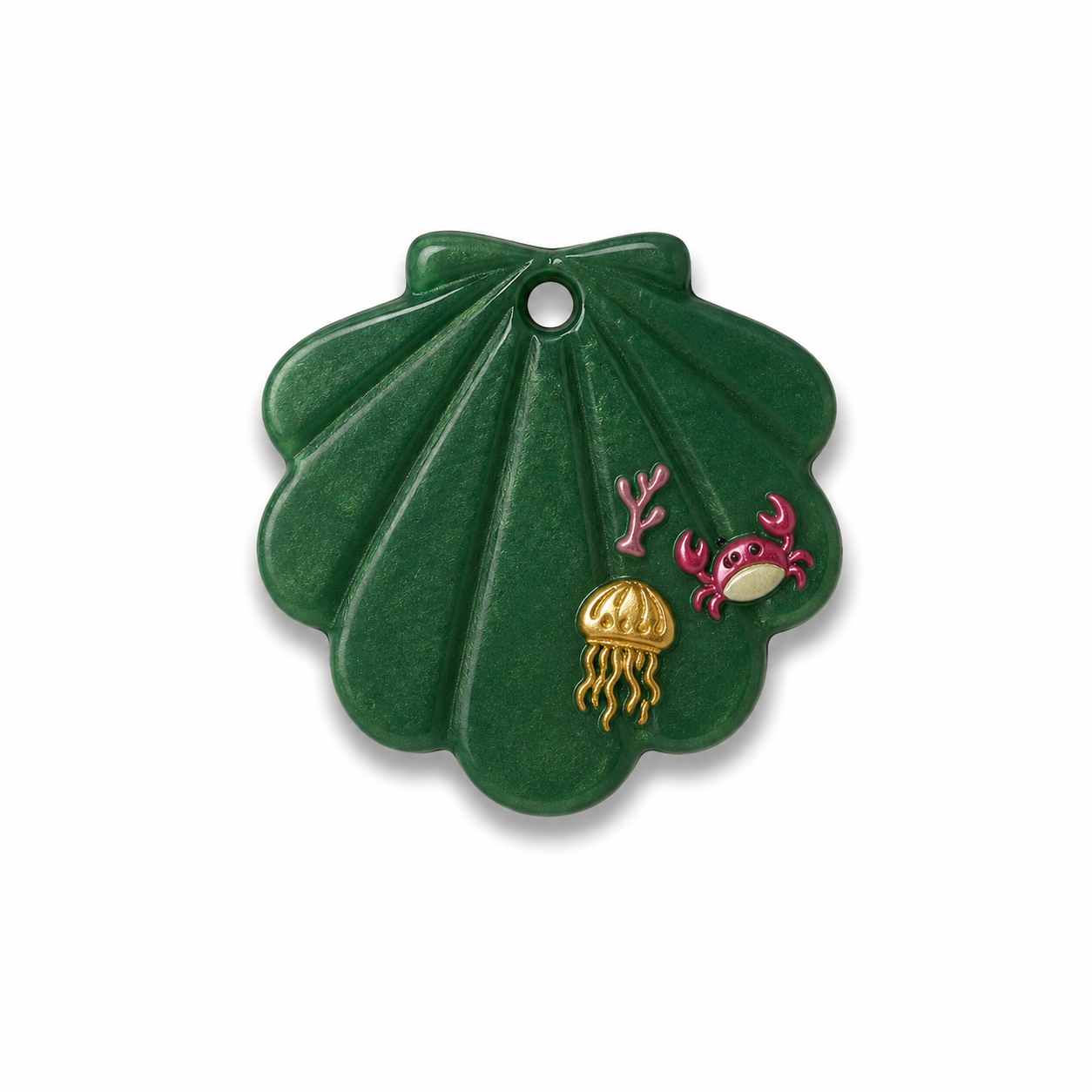 Hondentag groen schelp