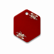 Hondentag bordeaux rode floral hexagon