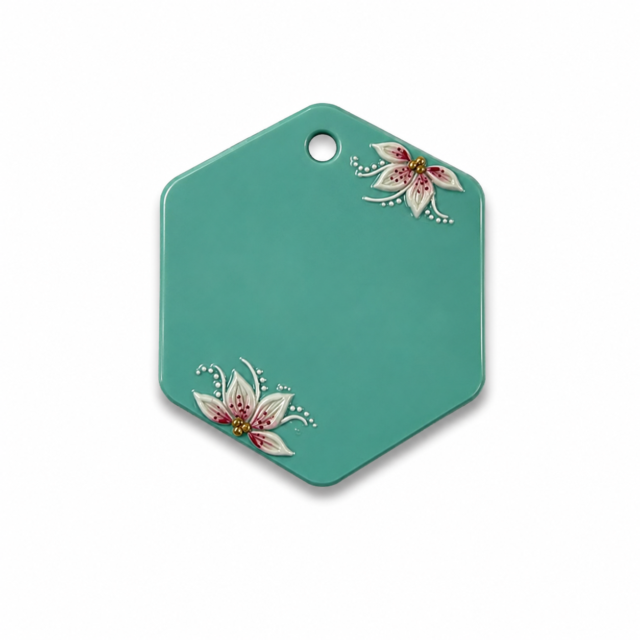 Hondentag tail floral hexagon