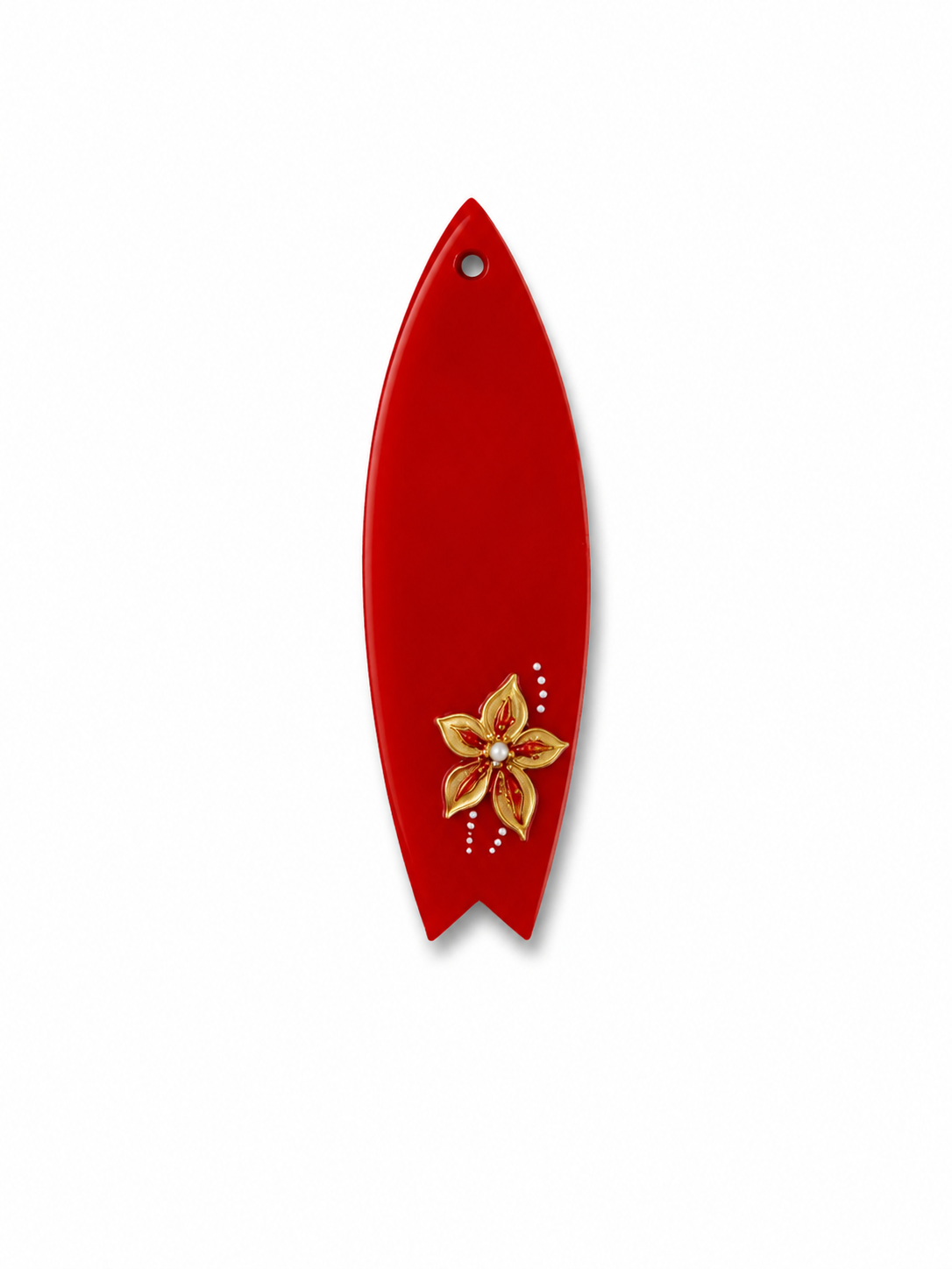 Hondentag zeester rood surfplank
