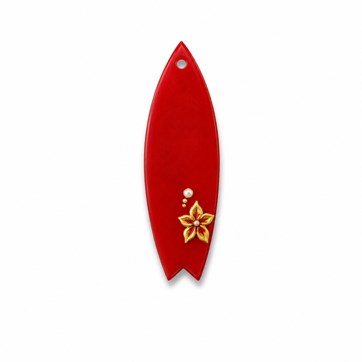 Hondentag zeester rode surfplank