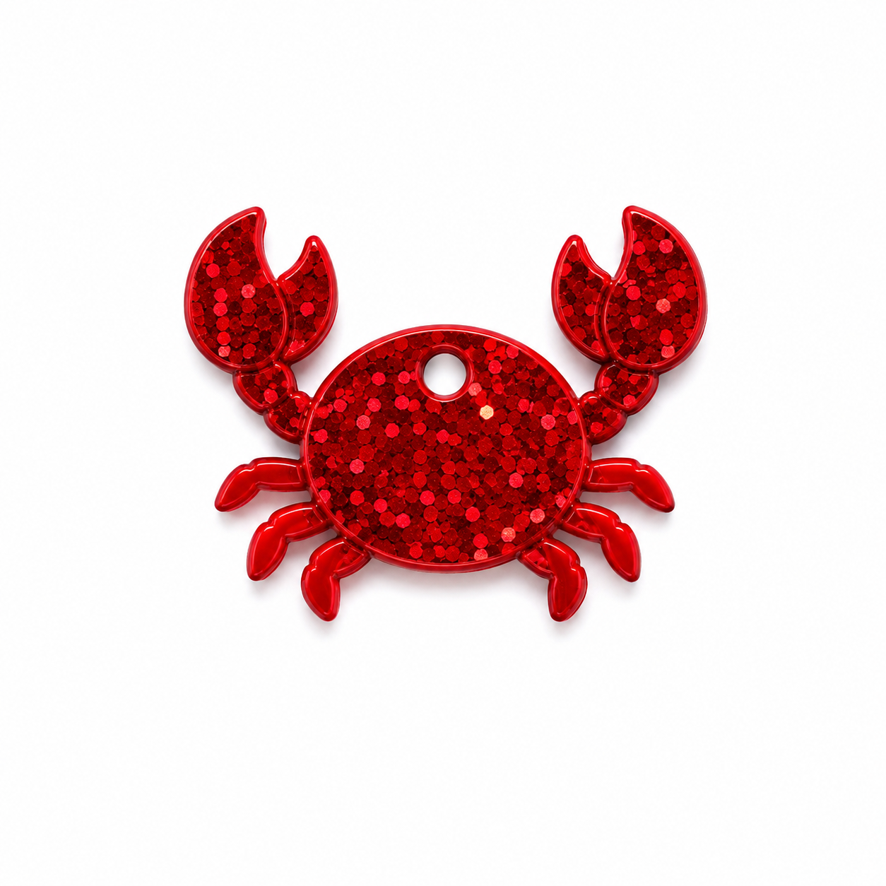 Hondentag rode glitter krab MINI