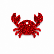 Hondentag rode glitter krab MINI