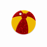Hondentag geel / rood strandbal