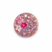 Hondentag flowers rond glitter