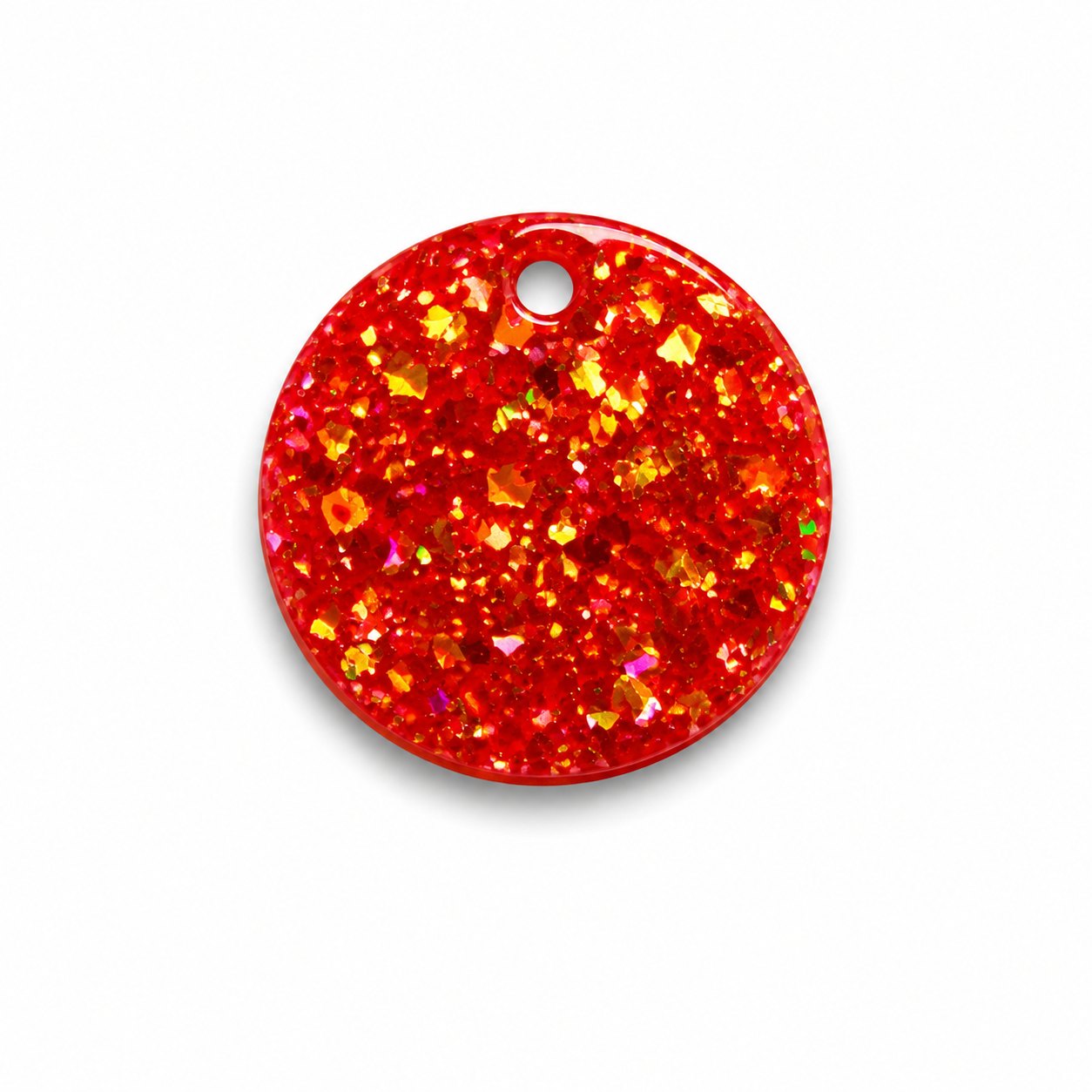 Hondentag fluor glitters rond