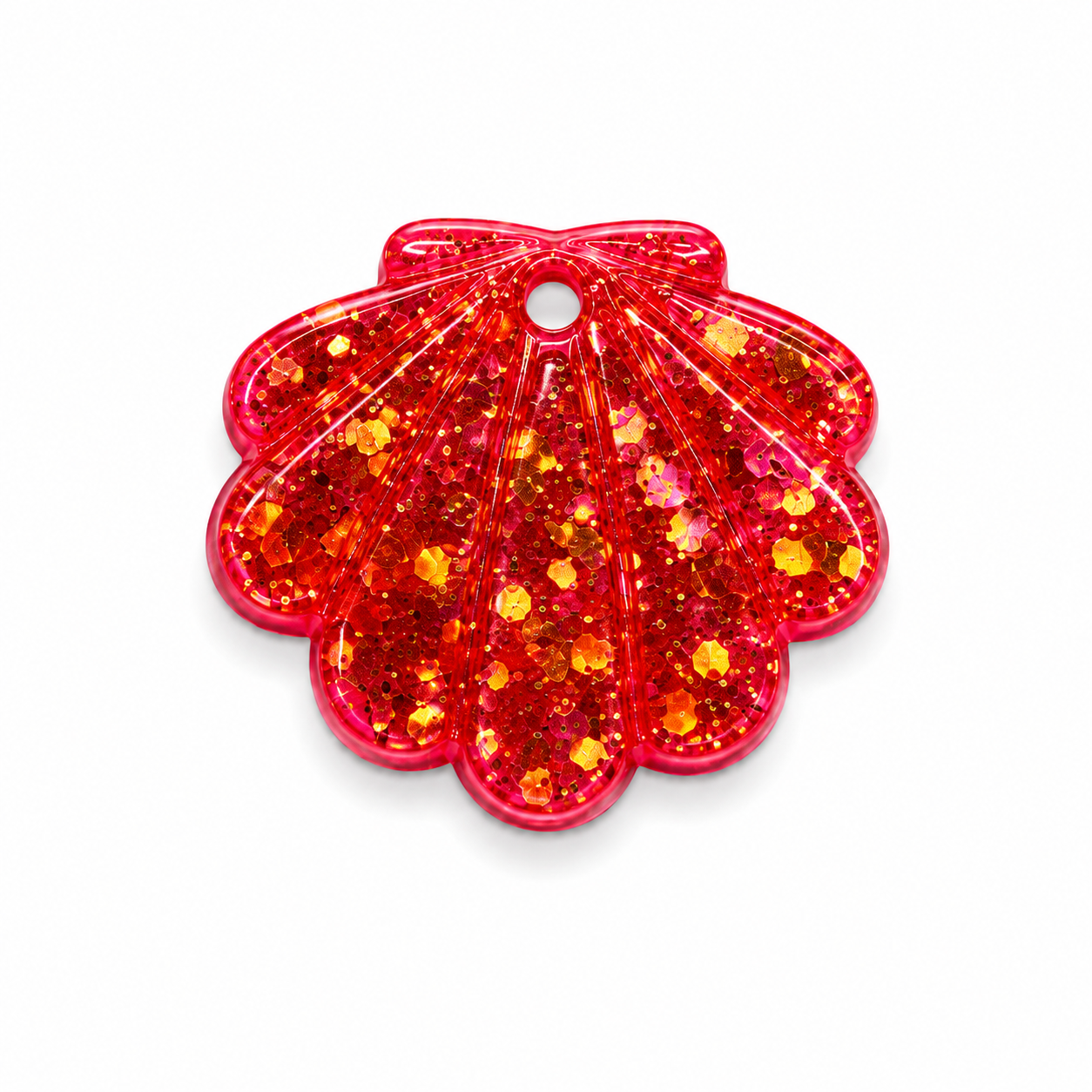 Hondentag glitter schelp
