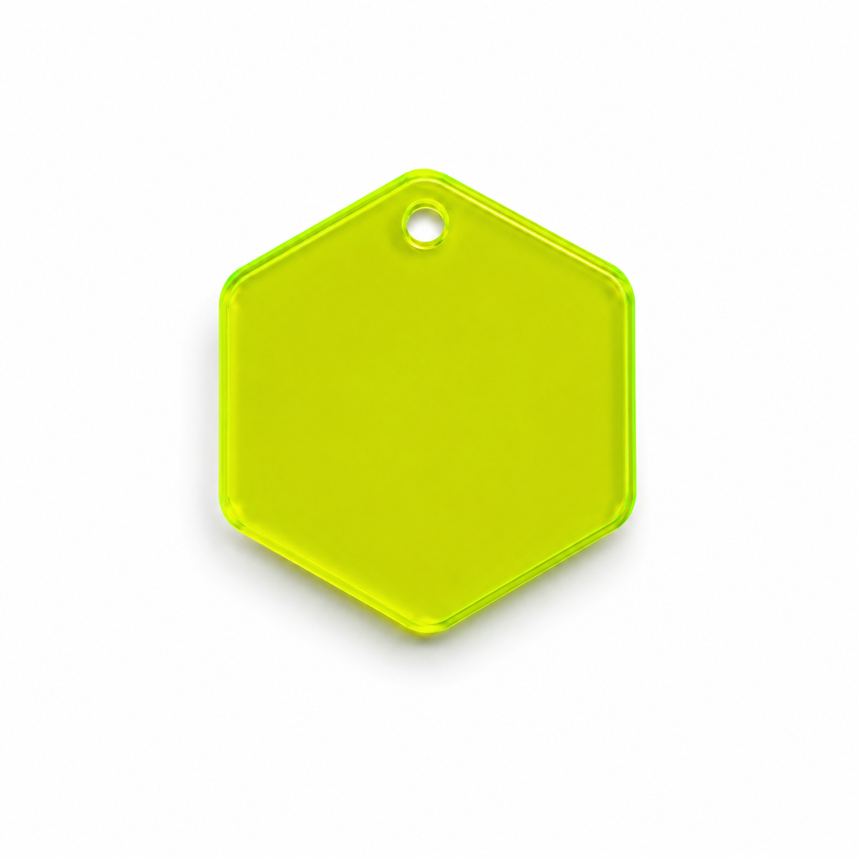 Hondentag fluor geel Hexagon