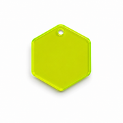 Hondentag fluor geel Hexagon