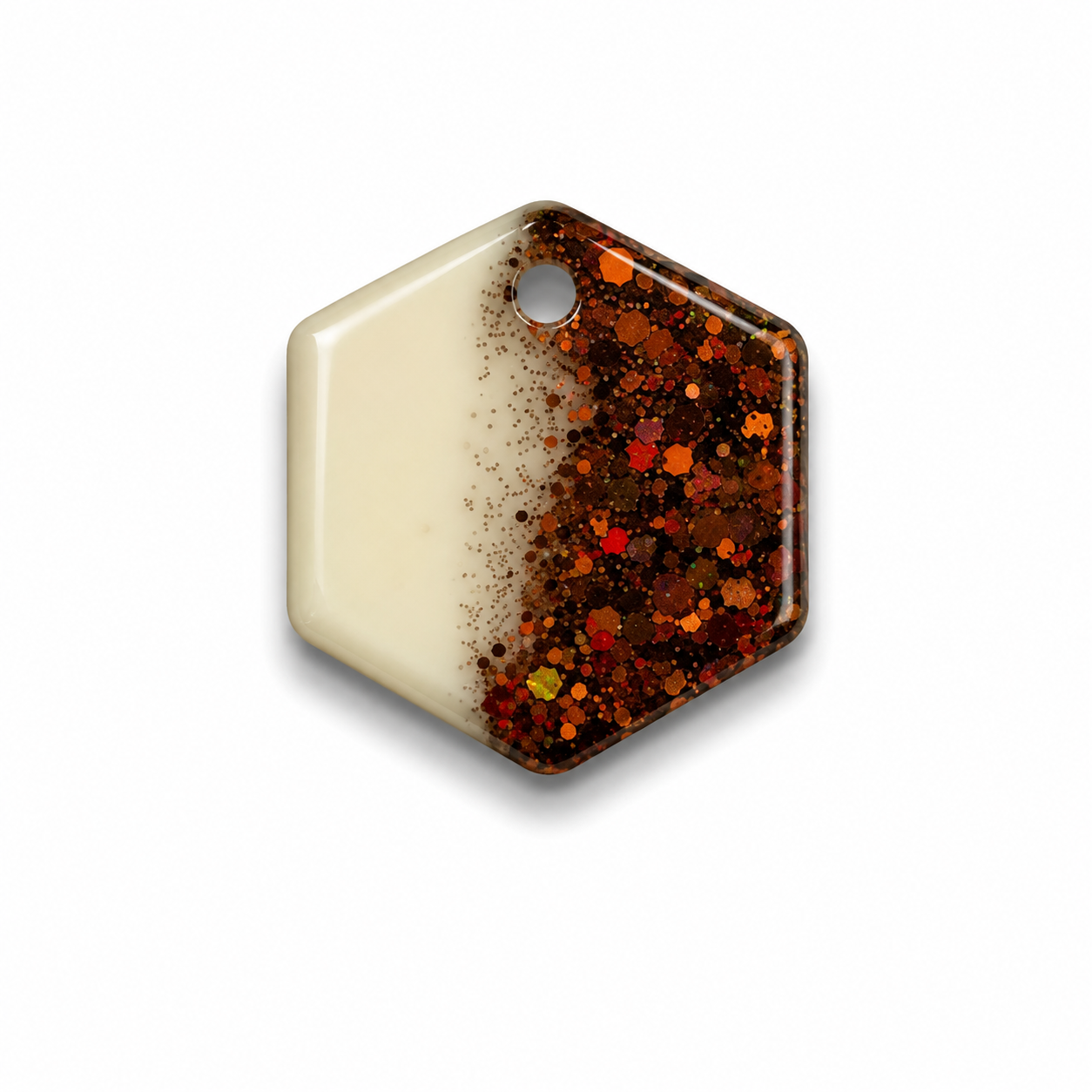 Hondentag wit met glitters Hexagon
