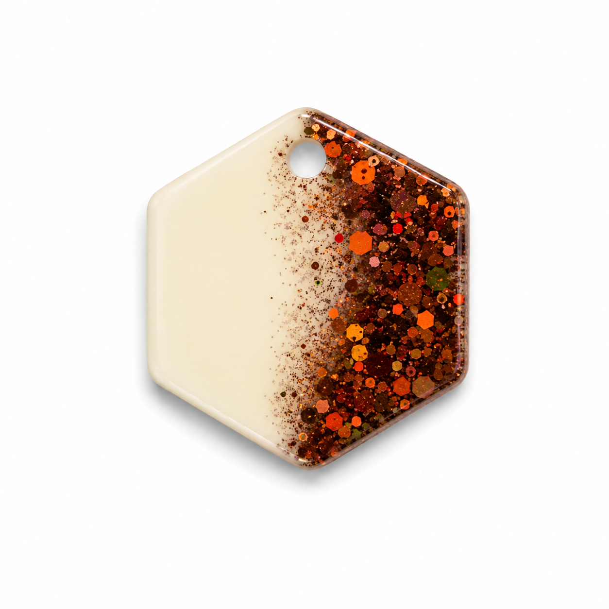 Hondentag wit met glitters Hexagon