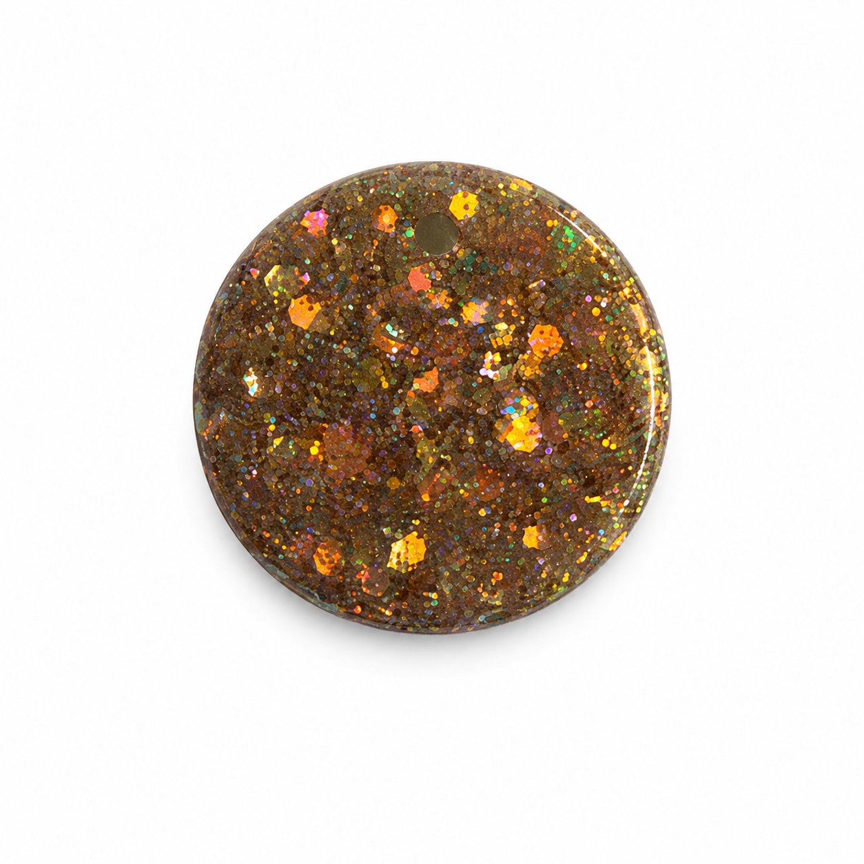 Hondentag glitter brons rond