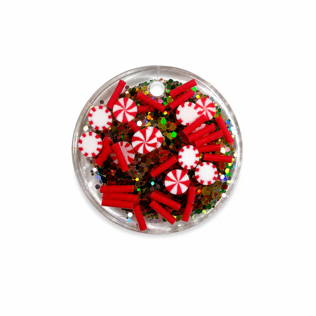 Hondentag candy cane fun rond