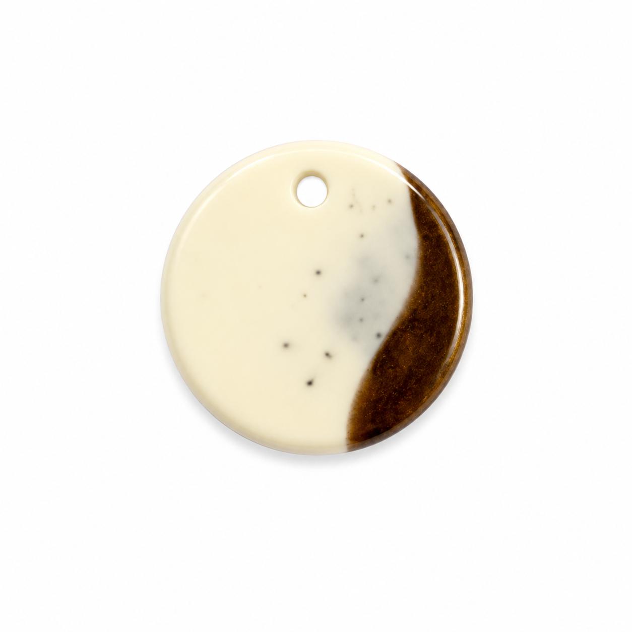 Hondentag chocolate drizzle rond