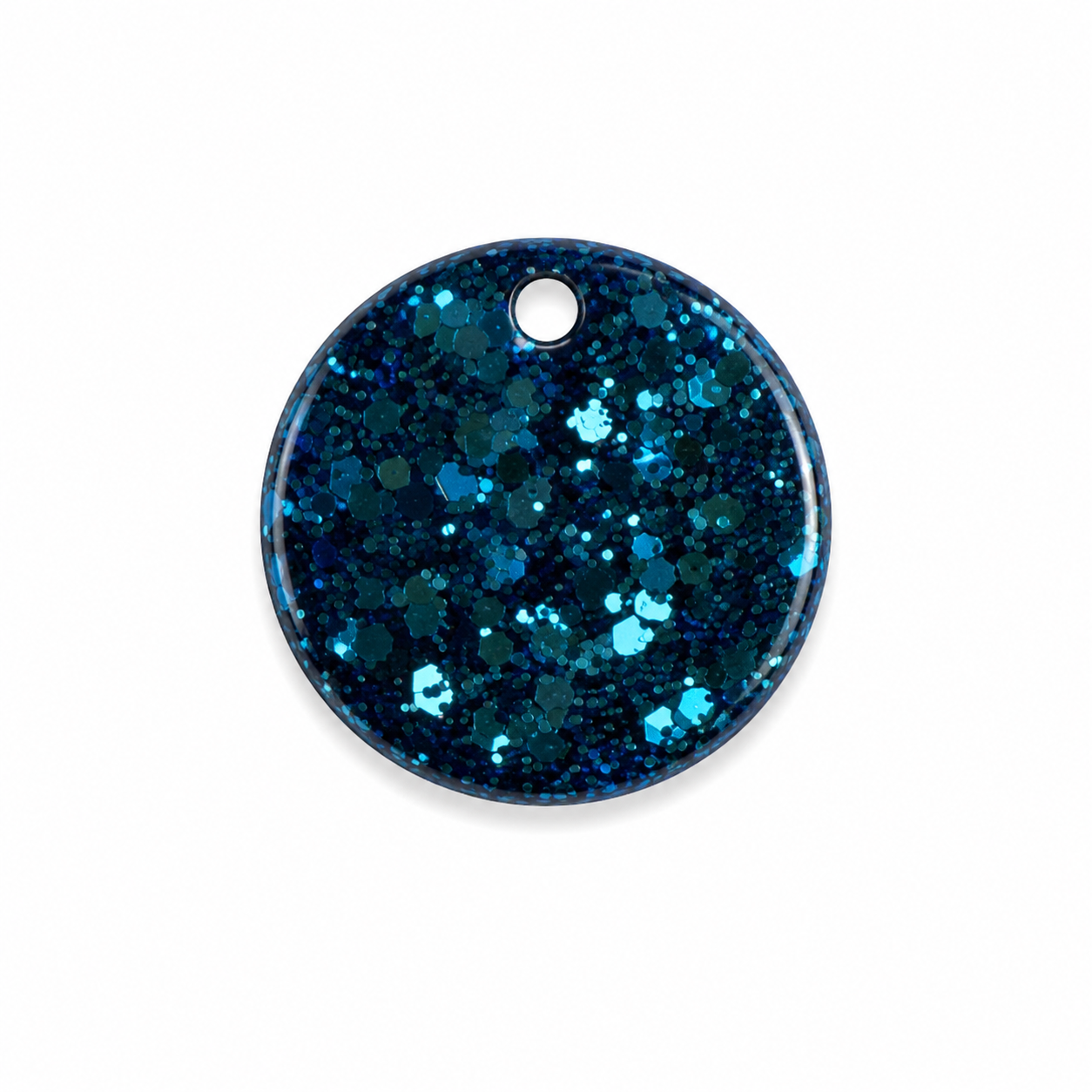 Hondentag midnight glitter blue rond