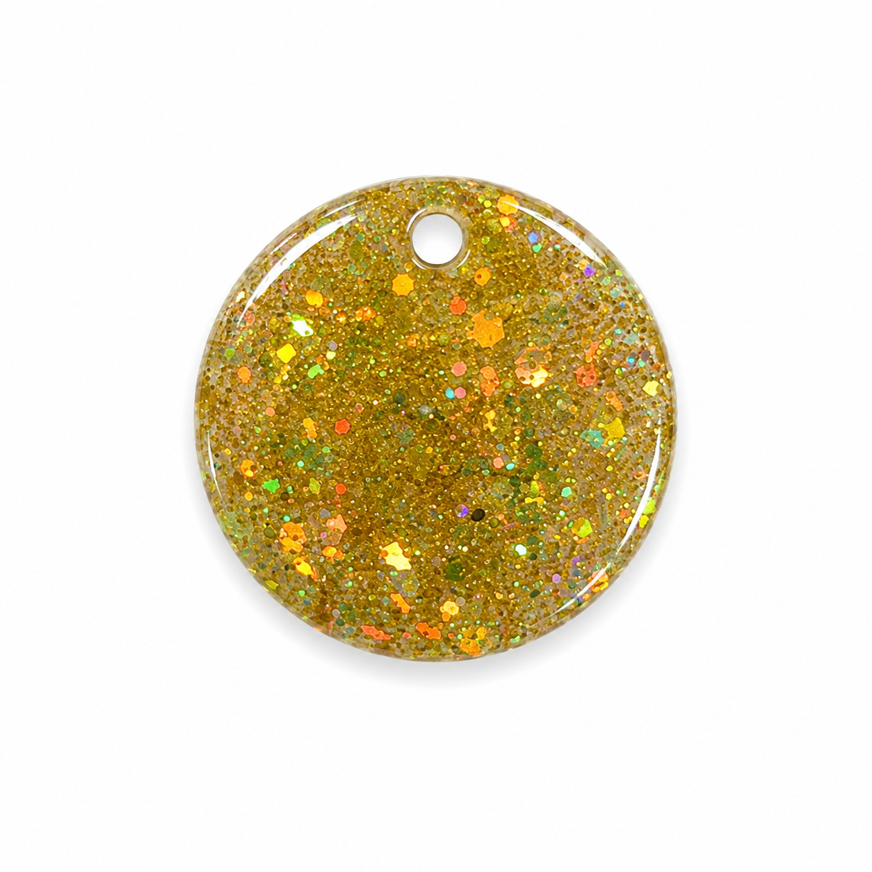 Hondentag glitter gold rond