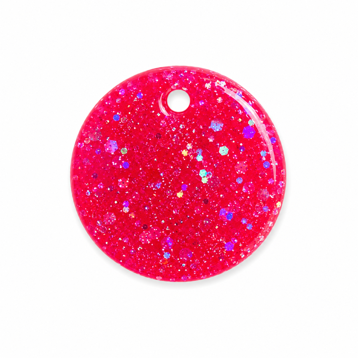 Hondentag pink glitter rond