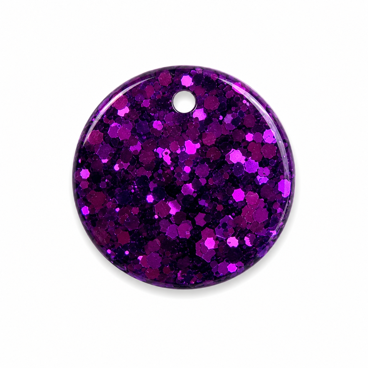 Hondentag gold/red glitter rond
