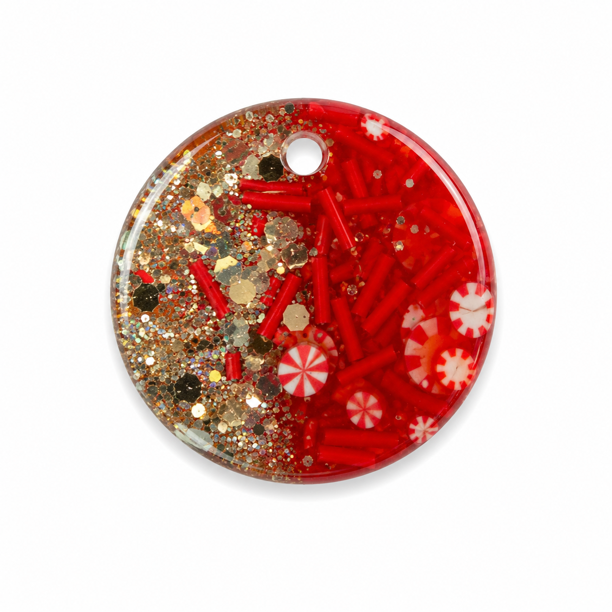 Hondentag candy cane special rond