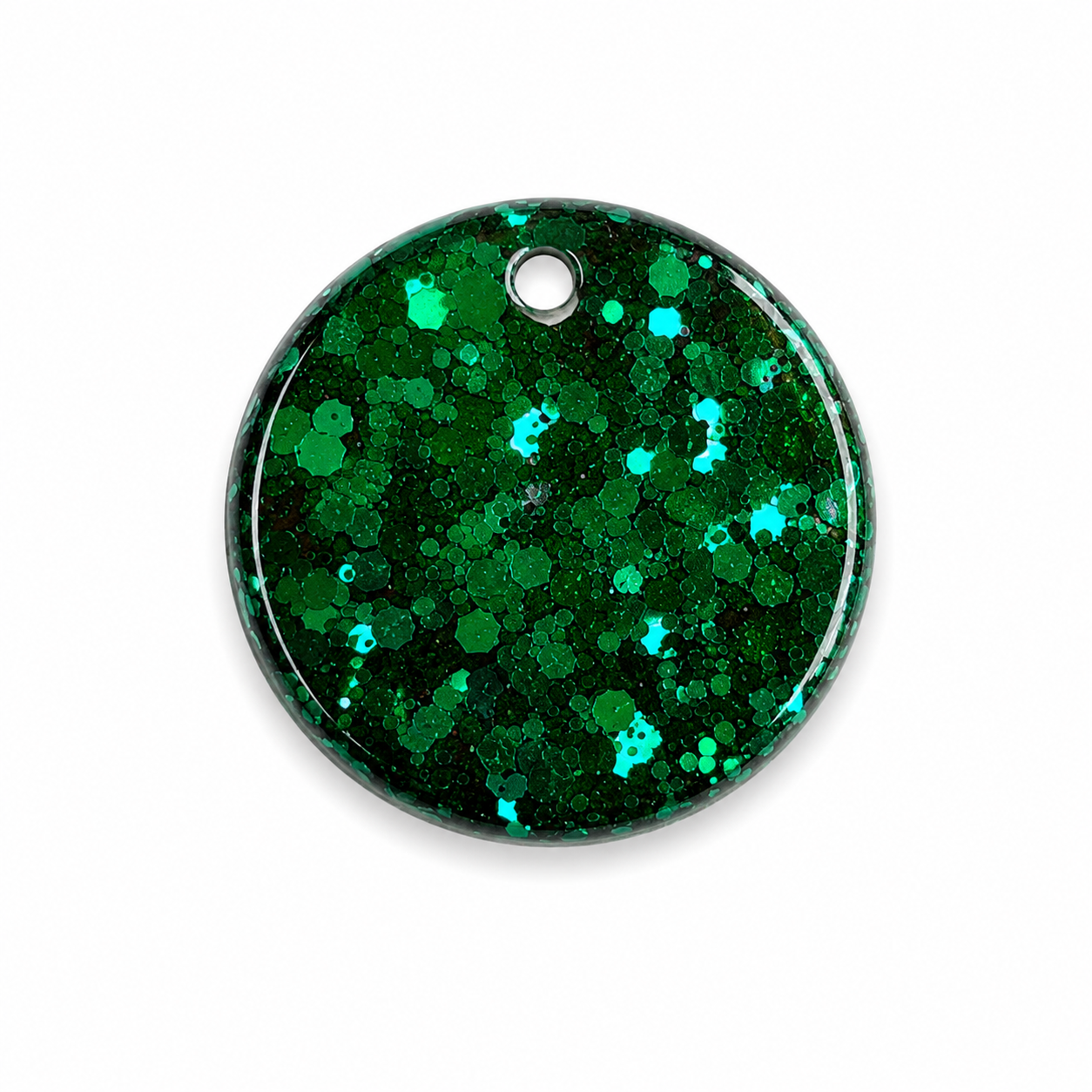 Hondentag glitter groen rond