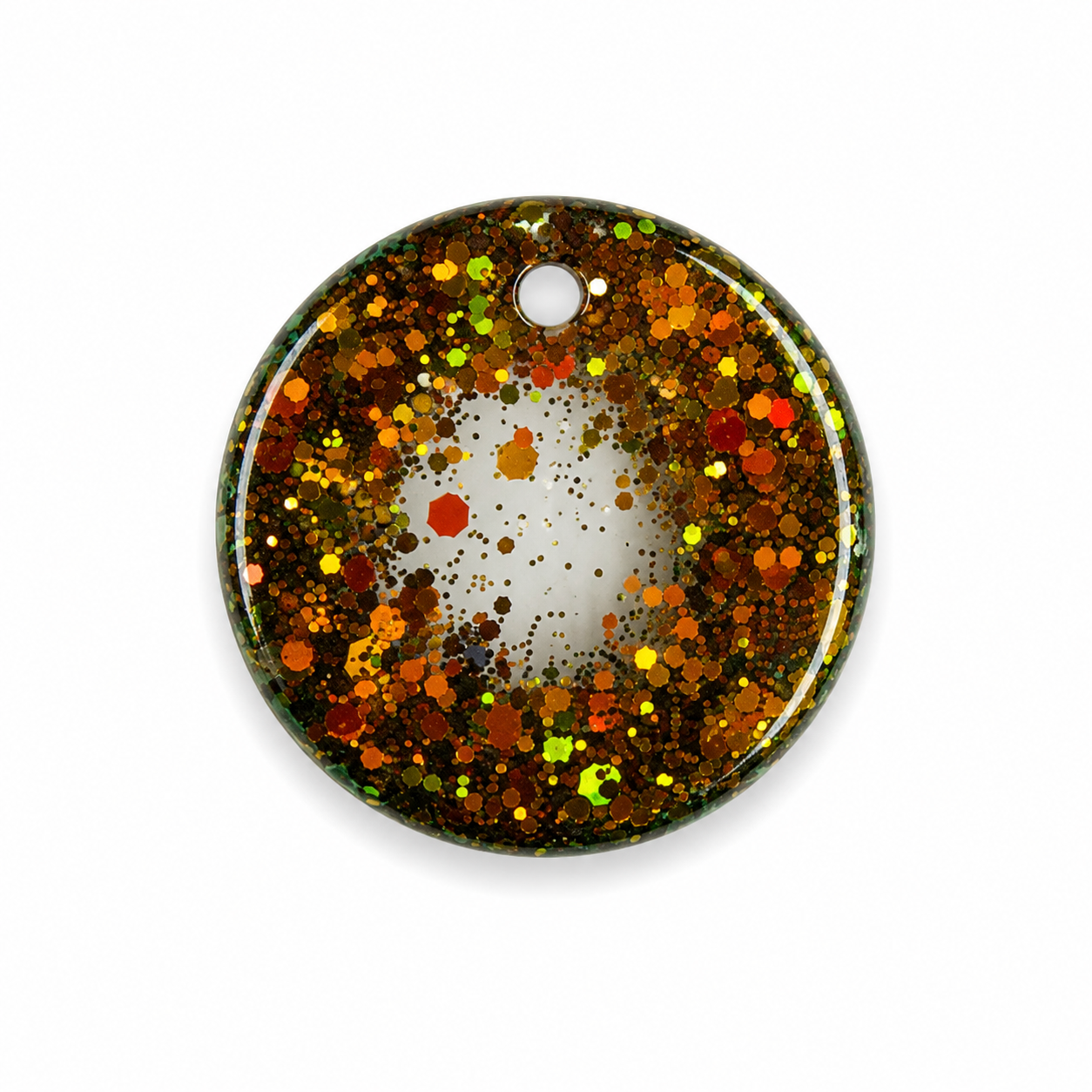 Hondentag glitter donut transparant rond