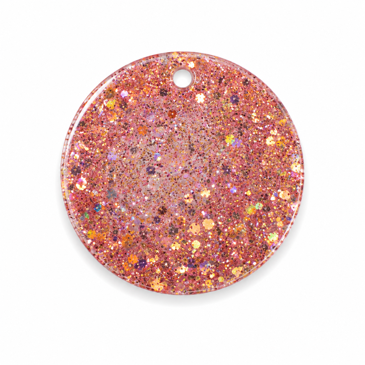 Hondentag XL glitter roze rond