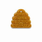 Hondentag glitter goud bijen korf MINI