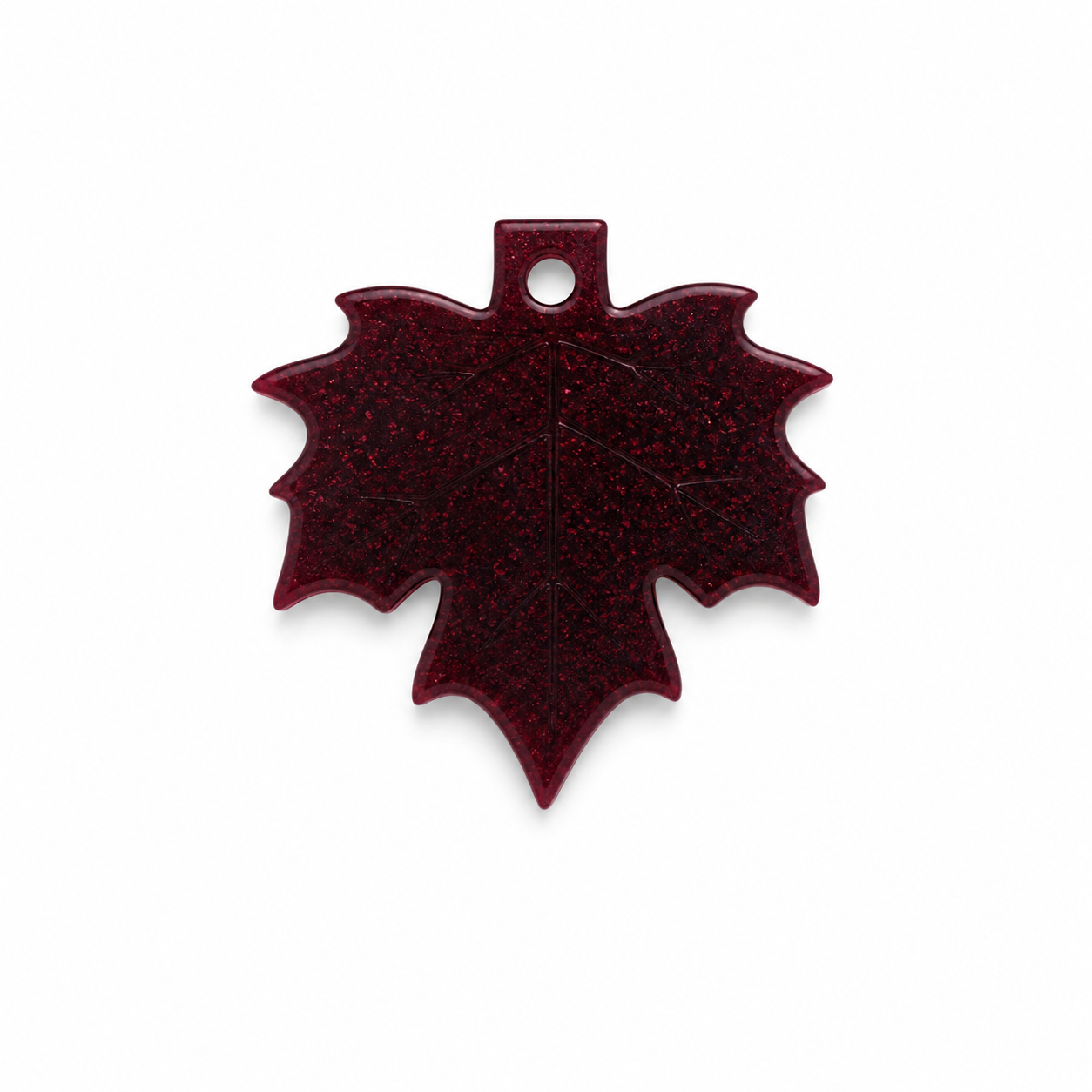Hondentag glitter dark esdoorn blad