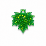 Hondentag glitter groen esdoorn blad