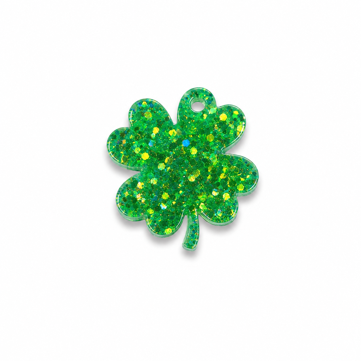 Hondentag glitter groen klavertje vier