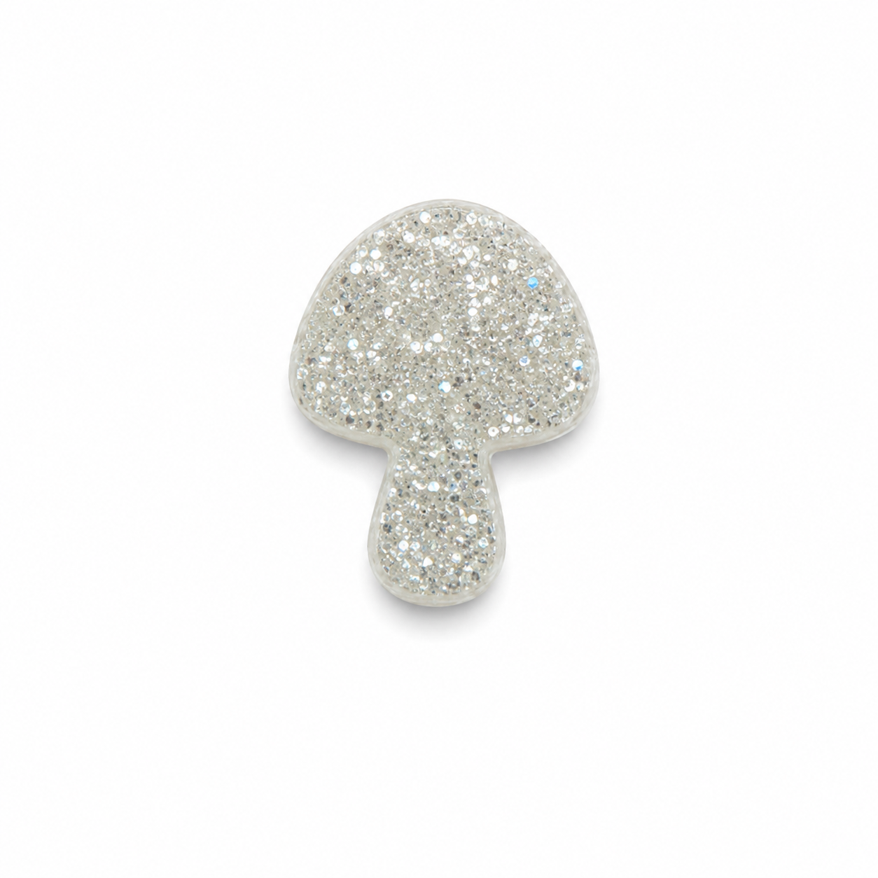 Hondentag glitter zilver paddenstoel (recht)