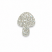 Hondentag glitter zilver paddenstoel (recht)