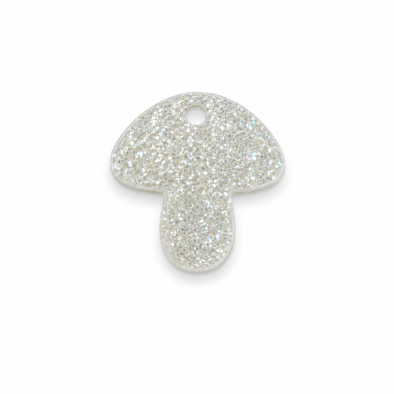 Hondentag glitter zilver paddenstoel (bol)