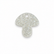 Hondentag glitter zilver paddenstoel (bol)