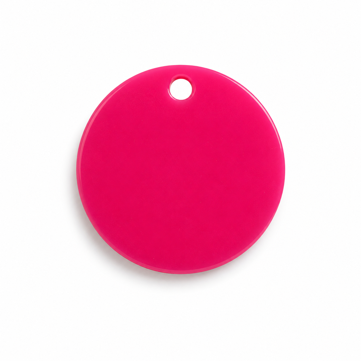Hondentag neon roze cirkel