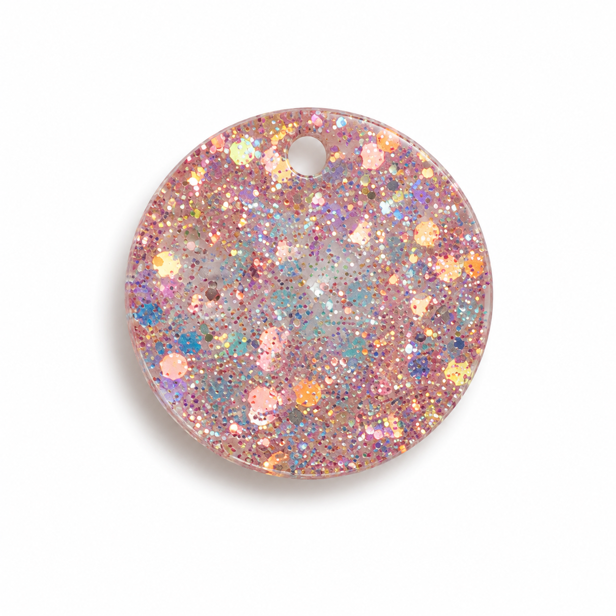 Hondentag glitter baby roze cirkel