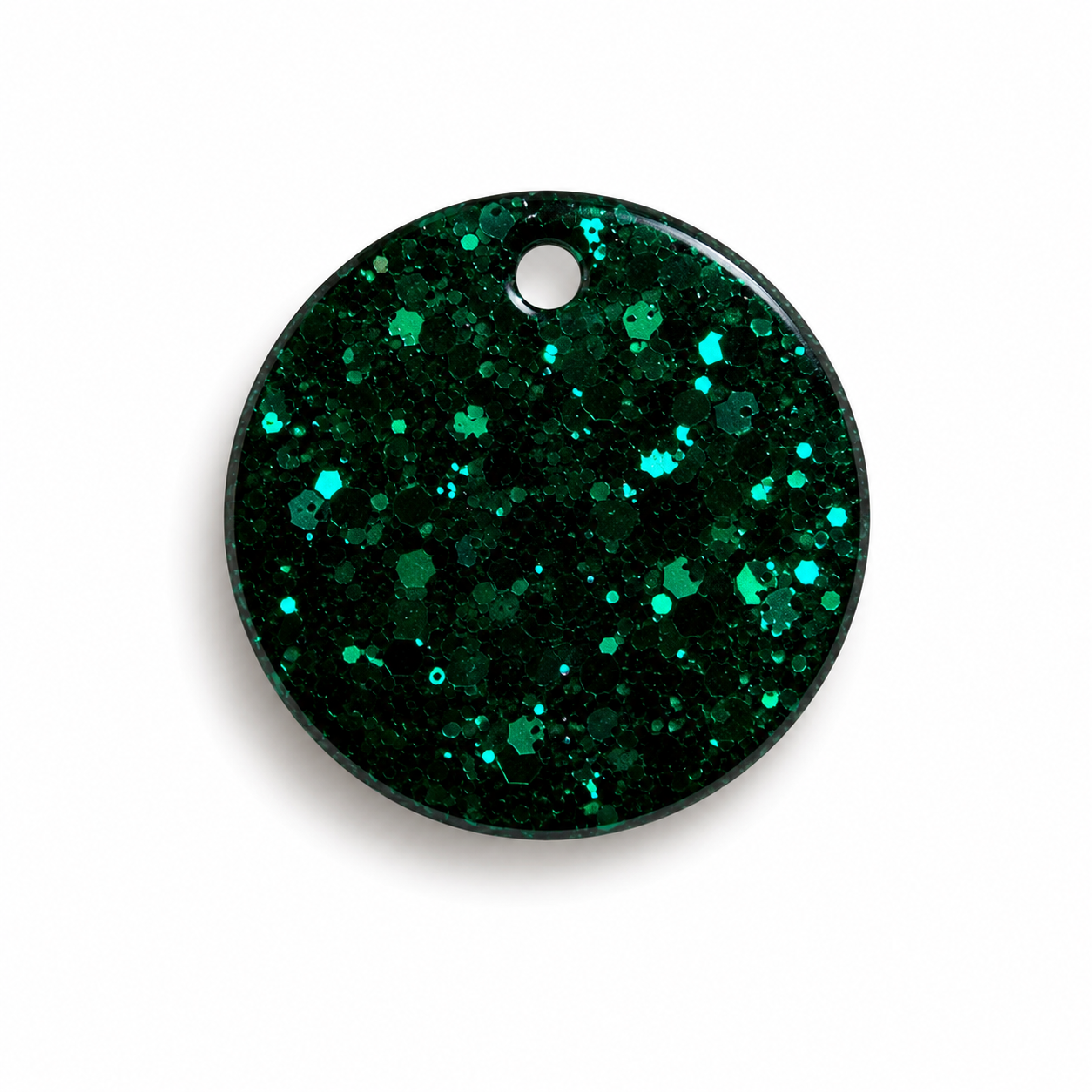 Hondentag glitter emerald cirkel