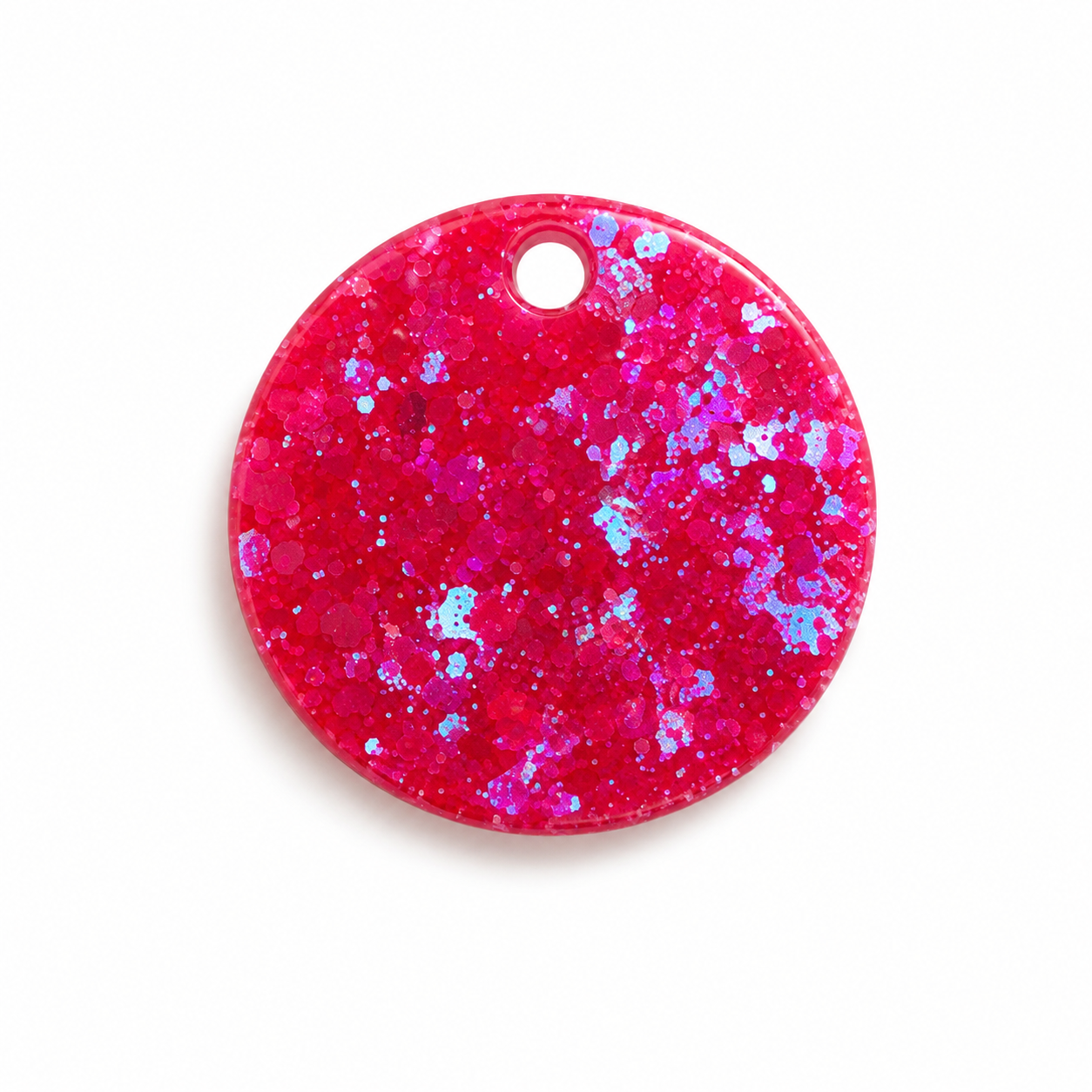 Hondentag glitter pink cirkel