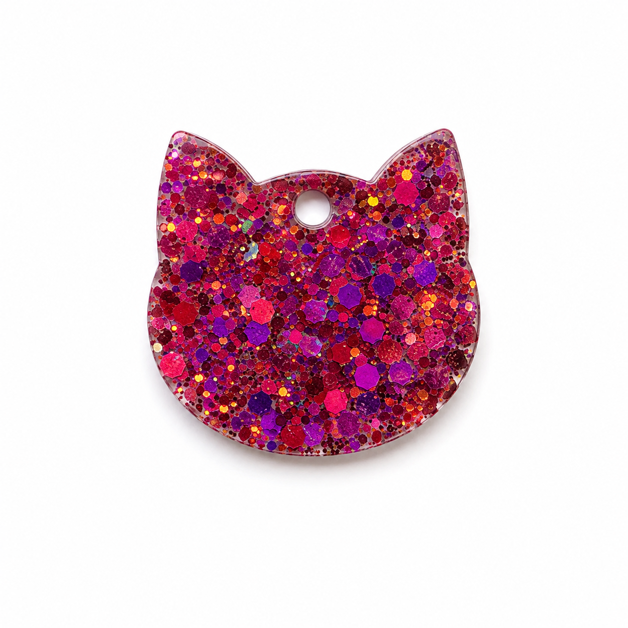 Hondentag roze glitter kat dier