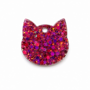 Hondentag roze glitter kat dier
