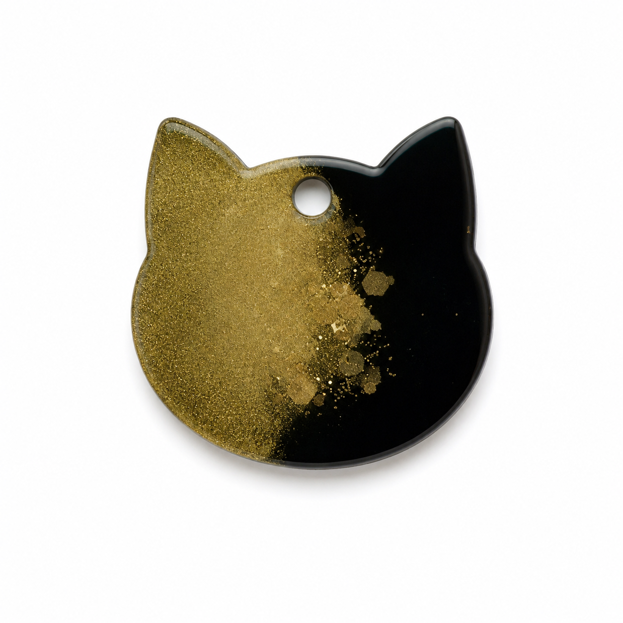 Hondentag goud/zwart glitter kat dier