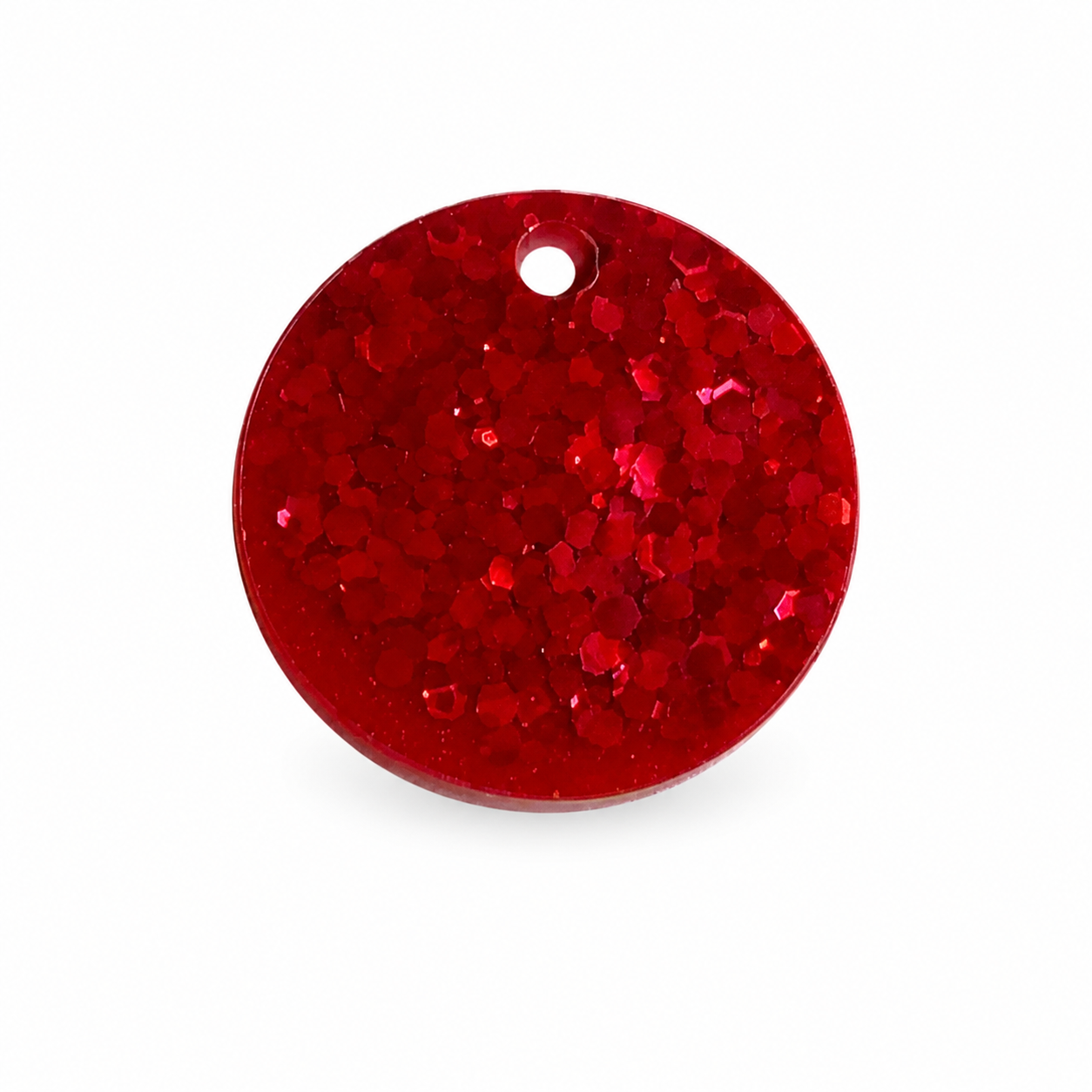Hondentag rond rood met glitter